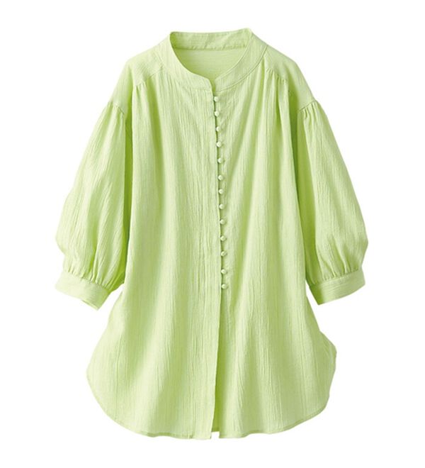 BELLUNA（ベルーナ）の「リサイクルコットンやわらか楊柳素材ブラウス（ブラウス）」｜詳細画像