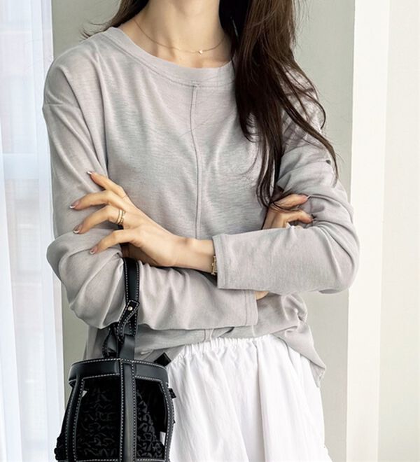 GeeRA（ジーラ）の「着回し自在！スラブシアートップス（カットソー）」｜詳細画像