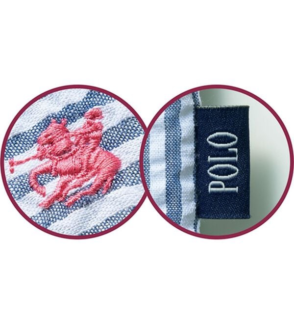 ルフラン（ルフラン）の「【２色組】【ＰＯＬＯ　ＢＣＳ】サッカー素材ストライプシャツ（ブラウス）」｜詳細画像
