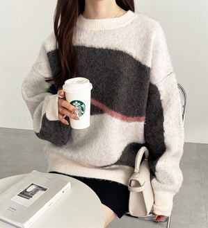 GeeRA（ジーラ）の「ニュアンス柄ジャカードニット（ニット・セーター）」｜詳細画像