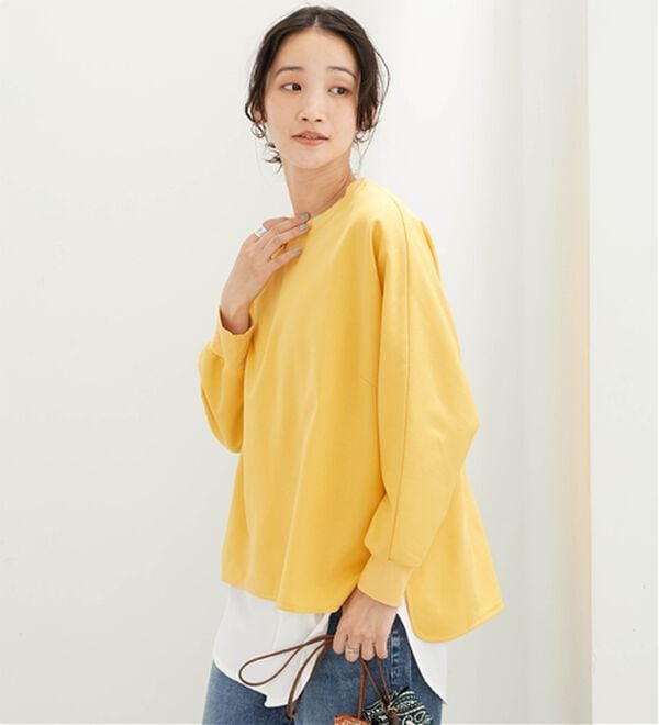 BELLUNA（ベルーナ）の「裏起毛素材きれい見えドルマンプルオーバー（カットソー）」｜詳細画像