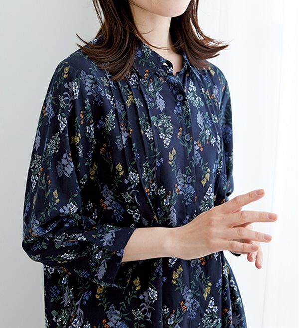 BELLUNA（ベルーナ）の「レーヨン素材ピンタック使いワンピース（その他ワンピース）」｜詳細画像