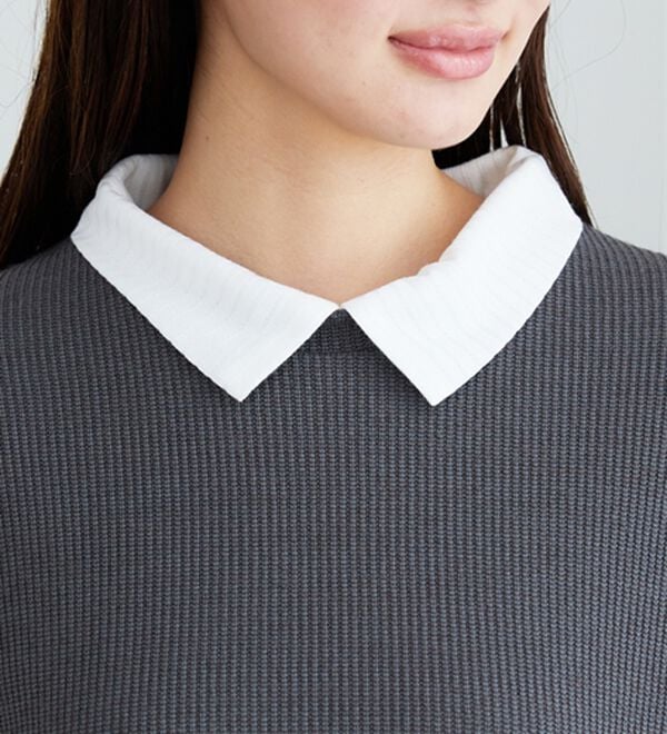 BELLUNA（ベルーナ）の「【新色追加】&ldquo;2点セット&rdquo;あぜ素材ベストアンサンブル（アンサンブル）」｜詳細画像