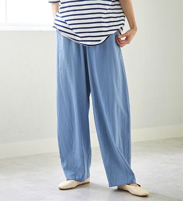 BELLUNA（ベルーナ）の「レーヨン麻入りゆったりワイドパンツ（フルレングスパンツ）」｜詳細画像