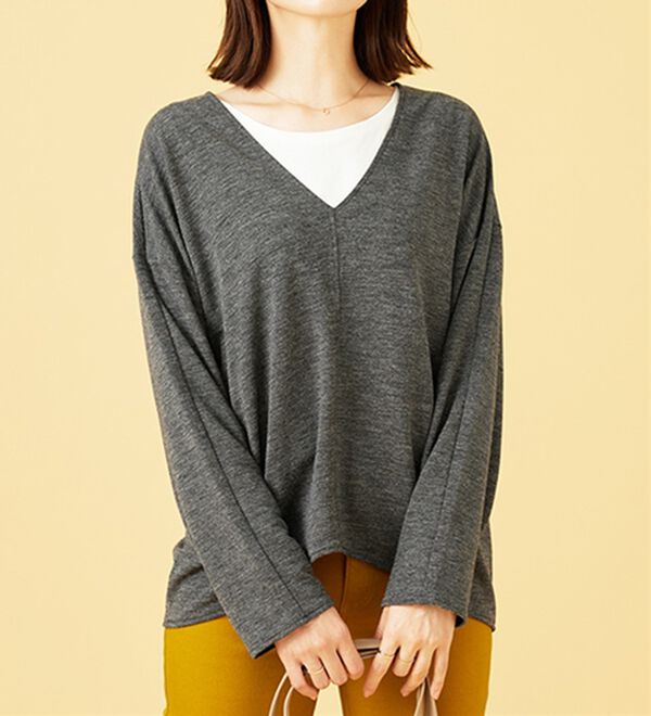 BELLUNA（ベルーナ）の「Vネックプルオーバー（カットソー）」｜詳細画像