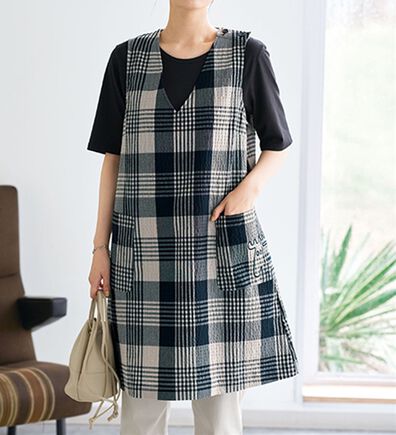 BELLUNA（ベルーナ）の「＜ｍｏｚ＞涼やか綿混素材ポケット付ジャンパードレス（ジャンパースカート）」