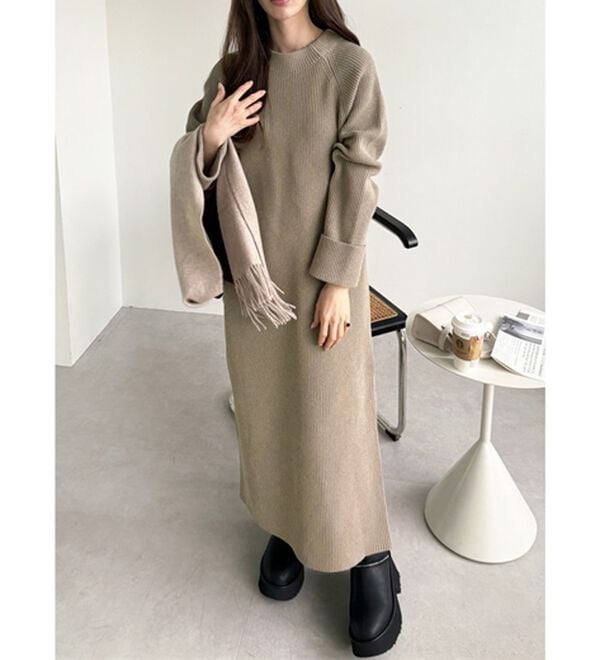 GeeRA（ジーラ）の「裾ファスナースリットニットワンピース（ニットワンピース）」｜詳細画像