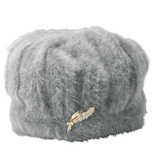 BELLUNA（ベルーナ）の「アンゴラ入りふんわり帽子（帽子）」｜グレー