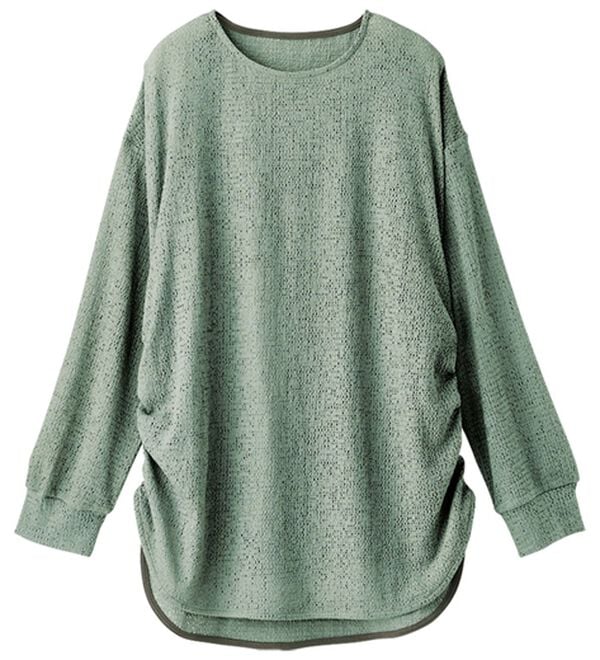 BELLUNA（ベルーナ）の「程よい透け感！メッシュ素材ドロスト使いチュニック（チュニック）」｜詳細画像