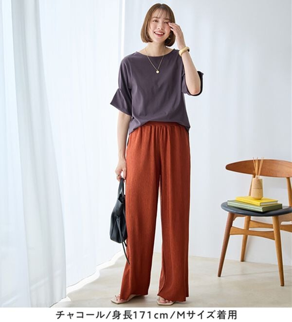 Viola e Viola（ヴィオラ エ ヴィオラ）の「ちゃっかり細見え！デザイン袖トップス（カットソー）」｜詳細画像