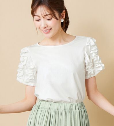 alotta（アロッタ）の「袖フリルひんやりカットソー（カットソー）」