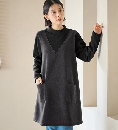 Viola e Viola（ヴィオラ エ ヴィオラ）の「重ね着風あったか裏起毛チュニックワンピース（その他ワンピース）」