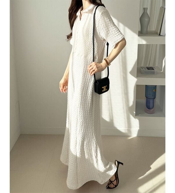 GeeRA（ジーラ）の「全骨格細見え！表面感素材マーメイドワンピース（その他ワンピース）」｜詳細画像