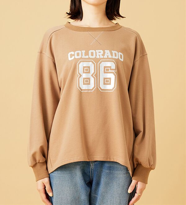 BELLUNA（ベルーナ）の「箔プリントロゴデザインプルオーバー（カットソー）」｜詳細画像