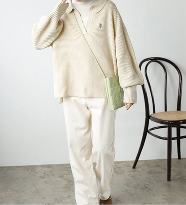 GeeRA（ジーラ）の「【ＵＳ．ＰＯＬＯ　ＡＳＳＮ】ポロデザインニット（ニット・セーター）」｜詳細画像