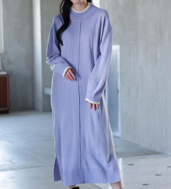 センターシームハイネックニットワンピース - ベルーナ【公式】