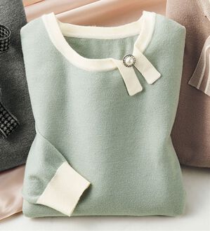 ルフラン（ルフラン）の「選べる衿デザインニット（ニット・セーター）」｜ミント