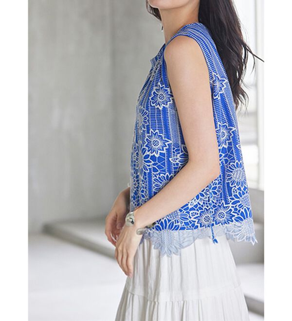 RANAN（ラナン）の「ひんやり！レース使いプルオーバー（ブラウス）」｜詳細画像