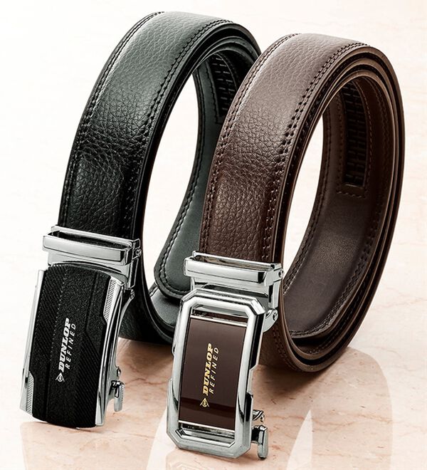 「【２色組】＜ダンロップ・リファインド＞カチッと快適装着スマートベルト（メンズベルト）」｜詳細画像