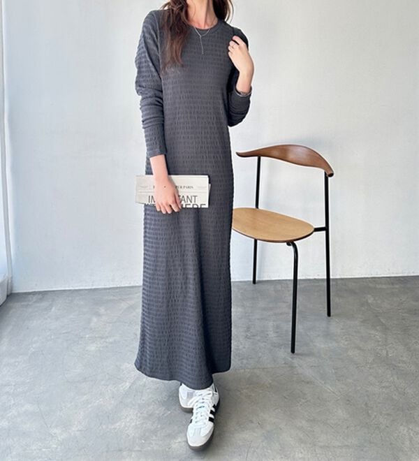 GeeRA（ジーラ）の「全骨格対応！ネックジャガードワンピ―ス（カットソーワンピース）」｜詳細画像