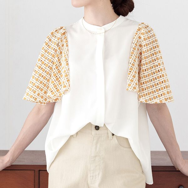 RANAN（ラナン）の「異素材スリーブブラウス（ブラウス）」｜詳細画像