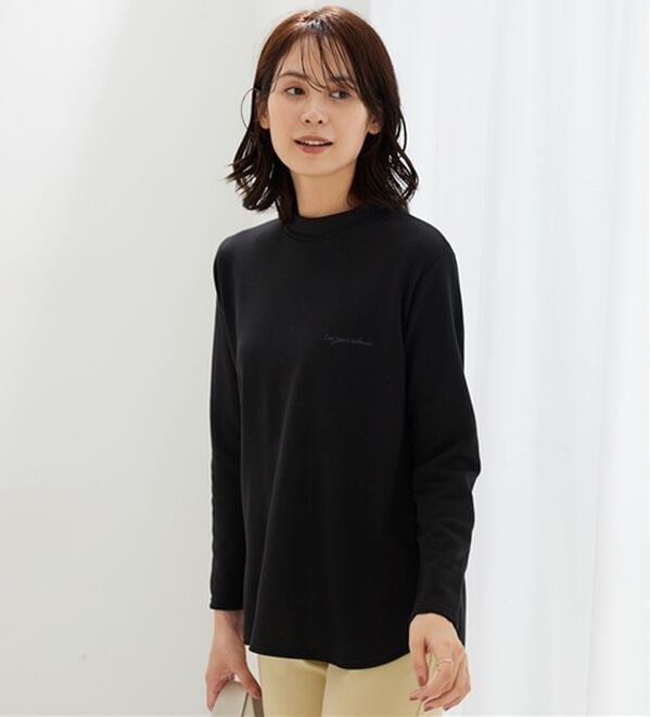 BELLUNA（ベルーナ）の「ロゴ刺しゅう裏起毛ニットソーチュニック（カットソー）」｜詳細画像