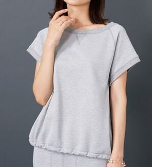 BELLUNA（ベルーナ）の「ラメ入り裏毛素材プルオーバー（カットソー）」｜ライトグレー