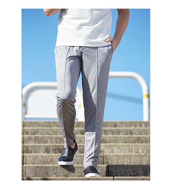 「【３本組】＜ケー・スイス＞スッキリ足長効果！大人の裾リブパンツ（メンズフルレングスパンツ）」｜詳細画像