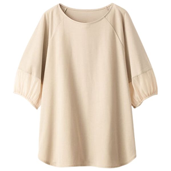 BELLUNA（ベルーナ）の「袖シアー切替デザインプルオーバー（カットソー）」｜詳細画像