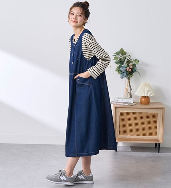 BELLUNA（ベルーナ）の「 ＜＆ｃｏｃｏｃｈｉ＞ハピネスコットン１００％ボーダープルオーバー（カットソー）」｜詳細画像