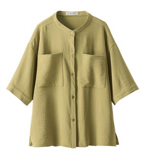 BELLUNA（ベルーナ）の「お手入れ楽々！ポケット使いブラウス（ブラウス）」｜オリーブ
