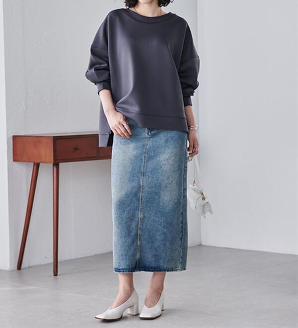 RANAN（ラナン）の「＜ＨＳ＞編立衿ポイントきれいめスウェット（カットソー）」｜詳細画像