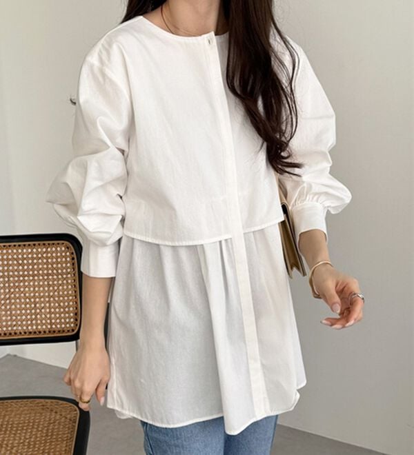 GeeRA（ジーラ）の「羽織にもなる！ペプラムシャツチュニック（チュニック）」｜詳細画像