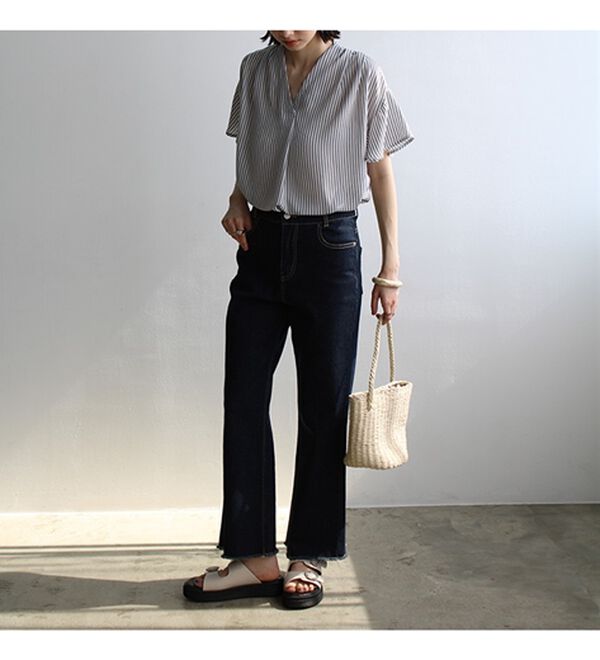 GeeRA（ジーラ）の「サラサラ涼しい！着やせも叶うフレアー袖ブラウス（ブラウス）」｜詳細画像