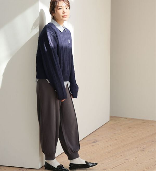 A HAPPY MARILYN（アハッピーマリリン）の「【Ｌ～８Ｌ】暖かシャギーで下半身の冷え対策！裏起毛 裏シャギーパンツ（フルレングスパンツ）」｜詳細画像