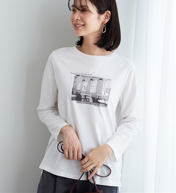 BELLUNA（ベルーナ）の「【着回しのミカタ！】綿100％大人顔サマ見えプリントロンT（カットソー）」｜詳細画像