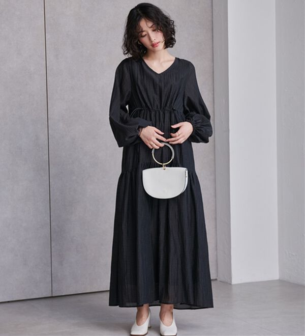 RANAN（ラナン）の「シアーチェックドロストギャザーティアードワンピ（その他ワンピース）」｜詳細画像