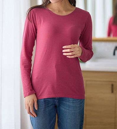 LAVIENNE（ラヴィエンヌ）の「【うす・軽・温】綿１００％吸湿発熱あったかクルーネックインナー（肌着・インナーウェア）」