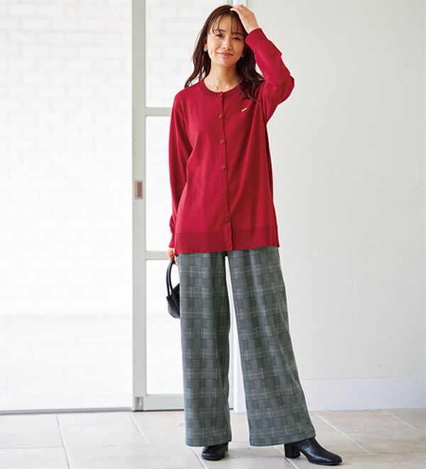 BELLUNA（ベルーナ）の「まるではく毛布！静電防止付裏ファーワイドパンツ（フルレングスパンツ）」｜詳細画像