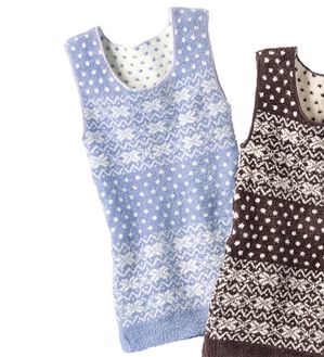 「もこもこ暖かニットベスト（肌着・インナーウェア）」｜ラベンダー