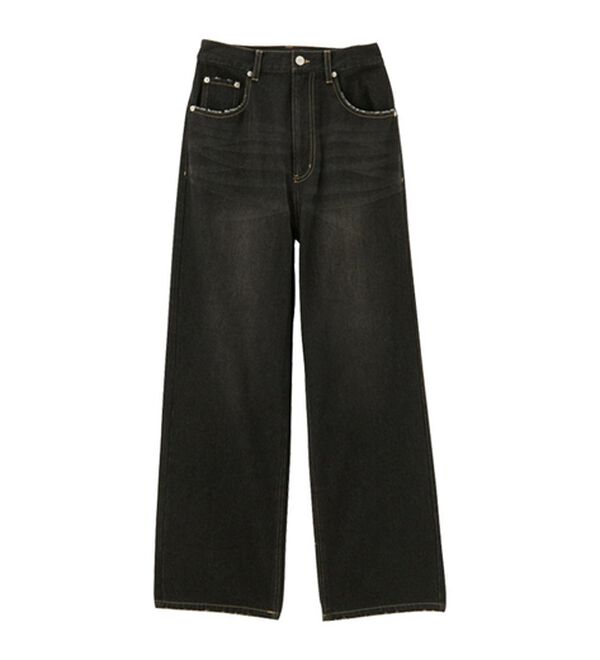 GeeRA（ジーラ）の「ハイウエストストレートデニム（ワイドパンツ・ガウチョ）」｜詳細画像