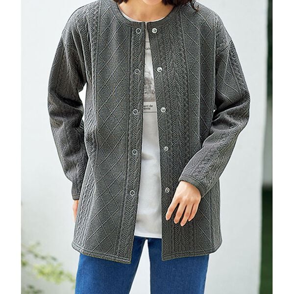 BELLUNA（ベルーナ）の「ケーブル柄がかわいいあったかジャケット（その他ジャケット）」｜詳細画像