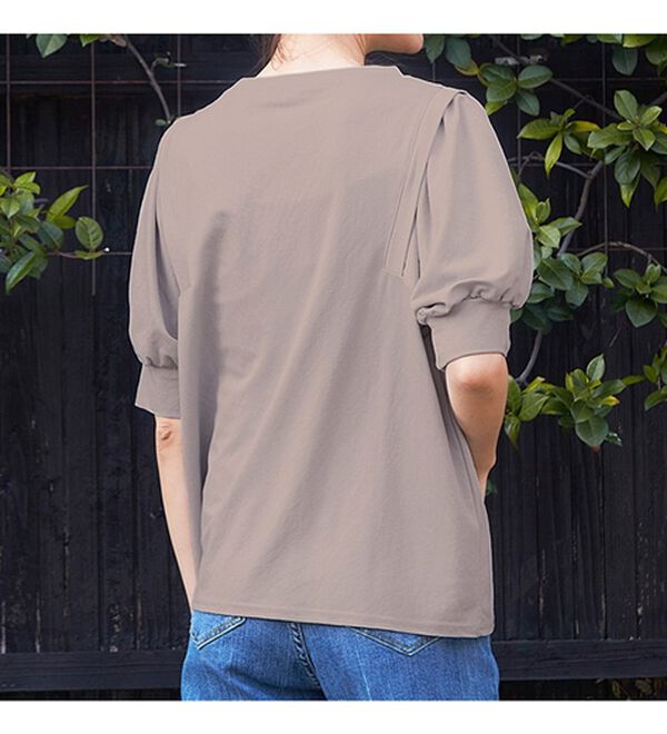 RANAN（ラナン）の「ひんやり！ボリューム袖きれい見えカットソー（カットソー）」｜詳細画像