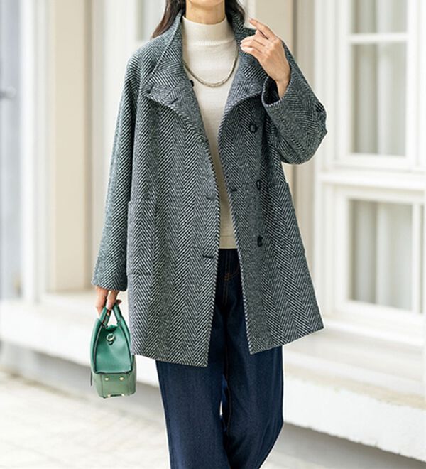 23区　サイズ48 日本製　グレー ヘリンボーン柄 コート ウエストベルト付き SALE 30%OFF】THE SHINZONE(ザ シンゾーン) HERRINGBONE CHESTER COAT