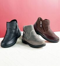 BELLUNA（ベルーナ）の「履き口ボアダブルファスナーショートブーツ（ブーツ）」