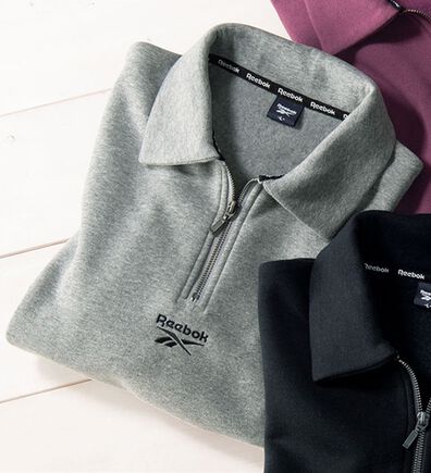 「＜リーボック＞ジップアップデザイントレーナー（メンズトレーナー）」