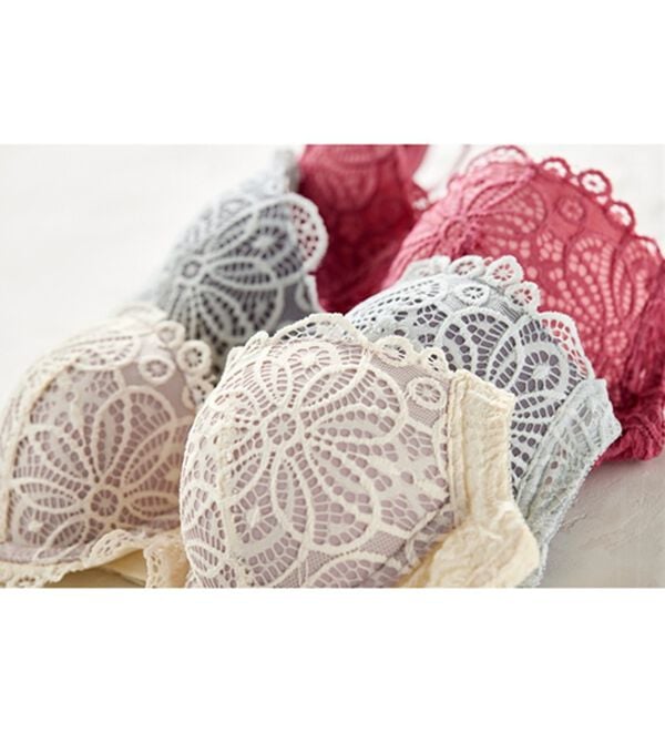 YU'NOW（ユナウ）の「レーシー脇高スッキリブラ＆ショーツ　～配色カラー～（ブラジャー＆ショーツセット）」｜詳細画像