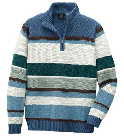 「＜コムルヴァン・オム＞モール切替ハーフジップセーター（メンズニット・セーター）」