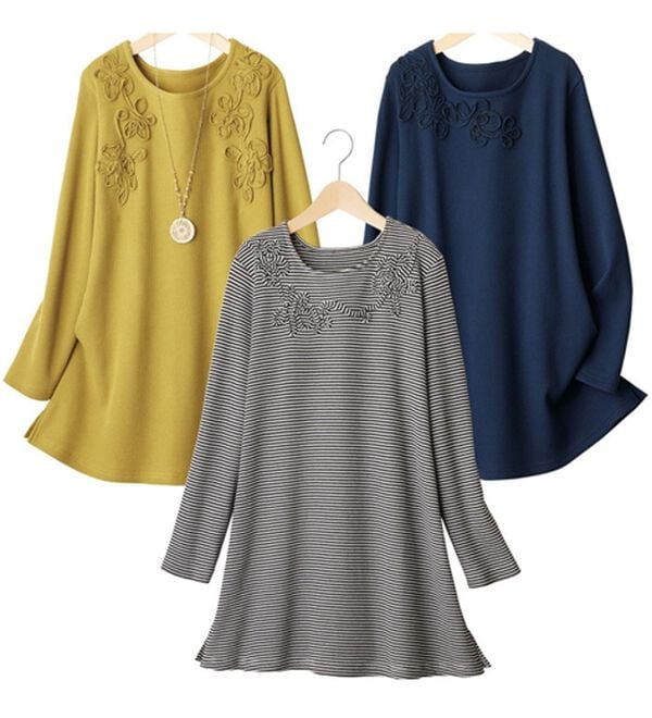 ルフラン（ルフラン）の「【３色組】コード刺しゅうチュニック＜チュイカ＞（チュニック）」｜3色組