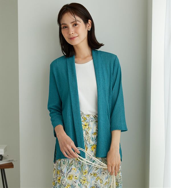 BELLUNA（ベルーナ）の「メッシュ素材トッパーカーディガン（ニットカーディガン）」｜詳細画像